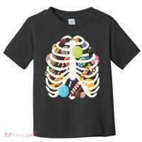 Cute Candy Skeleton Rib Cage Halloween Toddler T-Shirt thumb 0