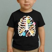 Cute Candy Skeleton Rib Cage Halloween Toddler T-Shirt thumb 2