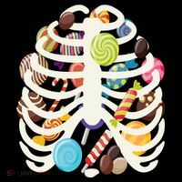 Cute Candy Skeleton Rib Cage Halloween Toddler T-Shirt thumb 4
