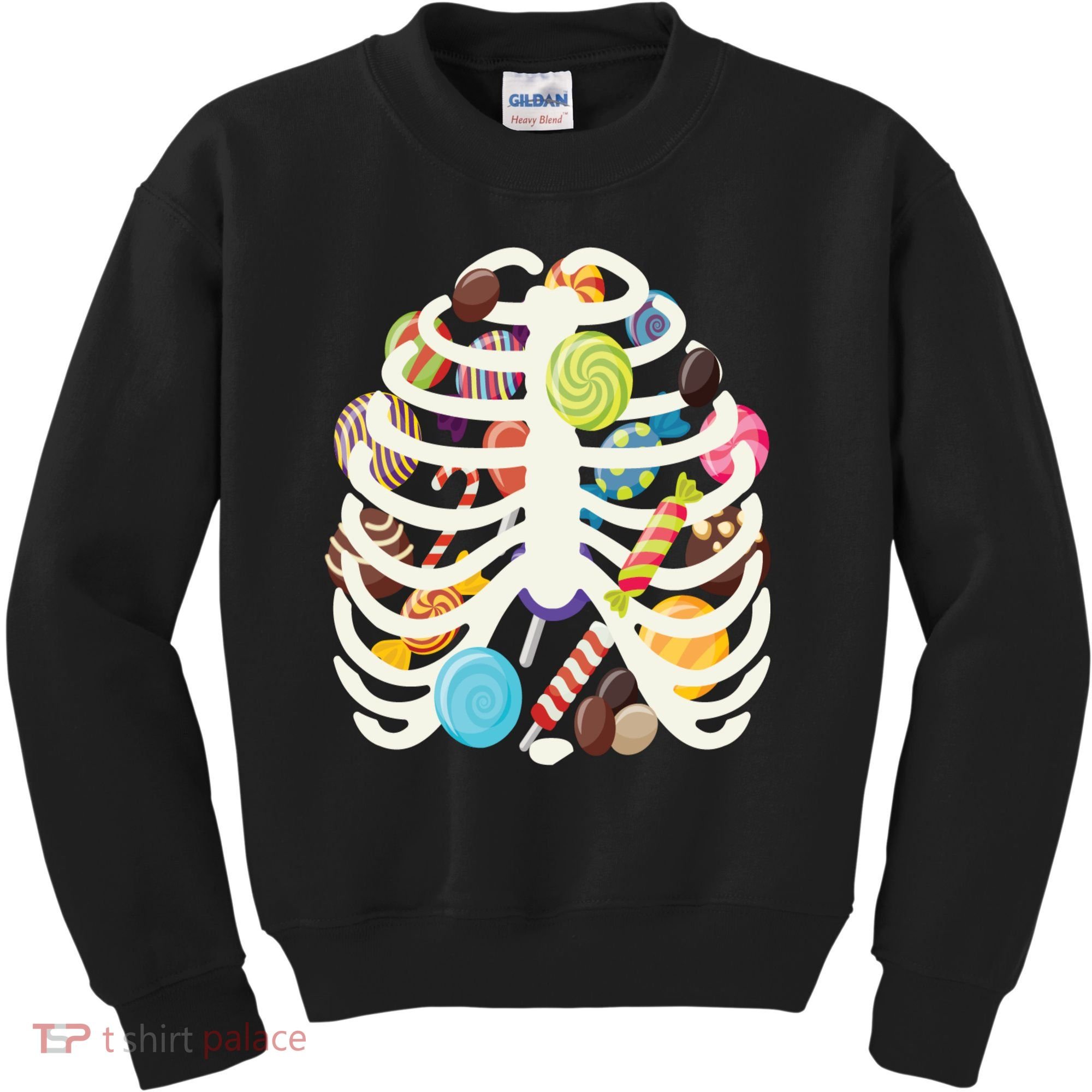 Cute Candy Skeleton Rib Cage Halloween Kids Sweatshirt