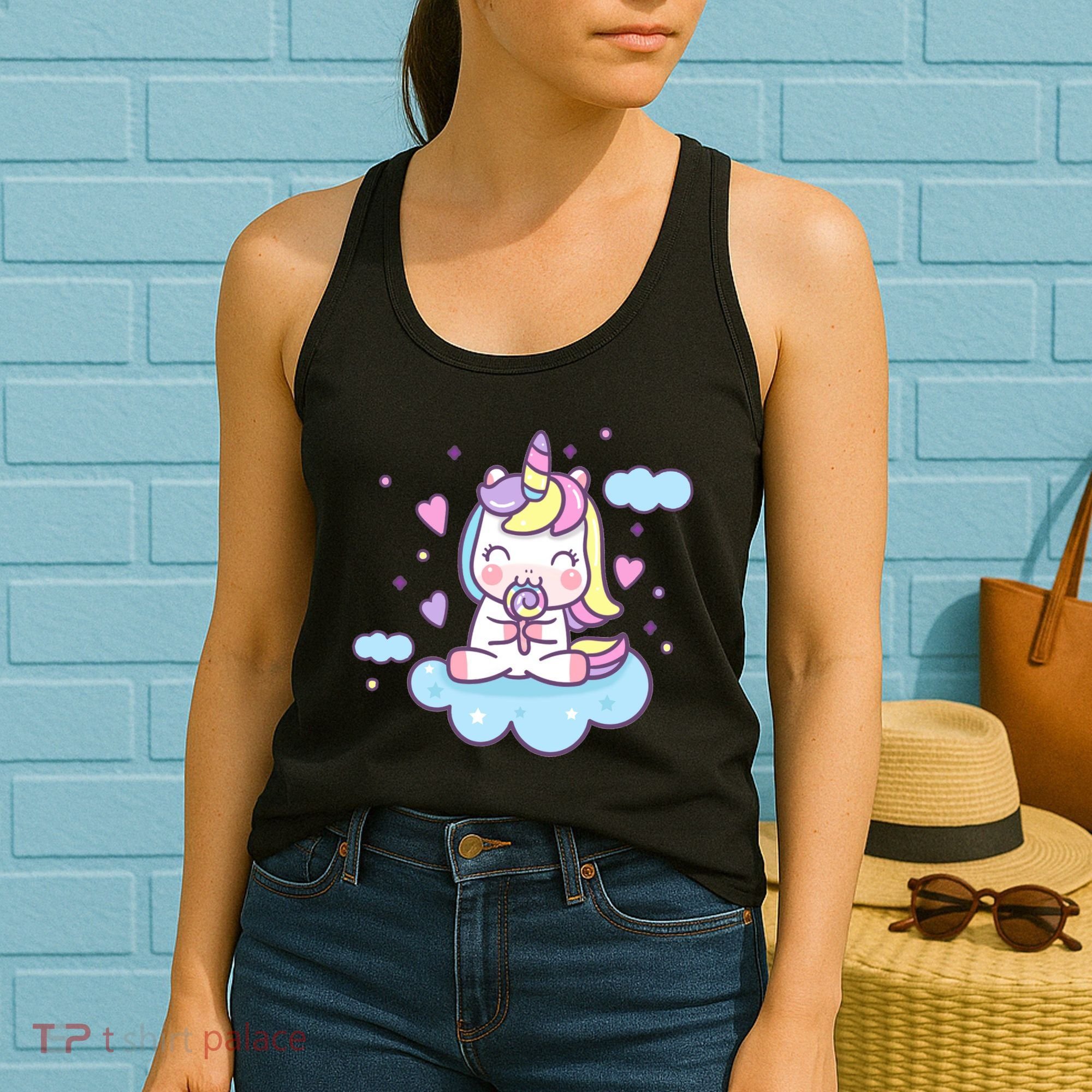 Cute Candy Unicorn Women's Tank Top