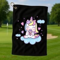 Cute Candy Unicorn Golf Towel thumb 1