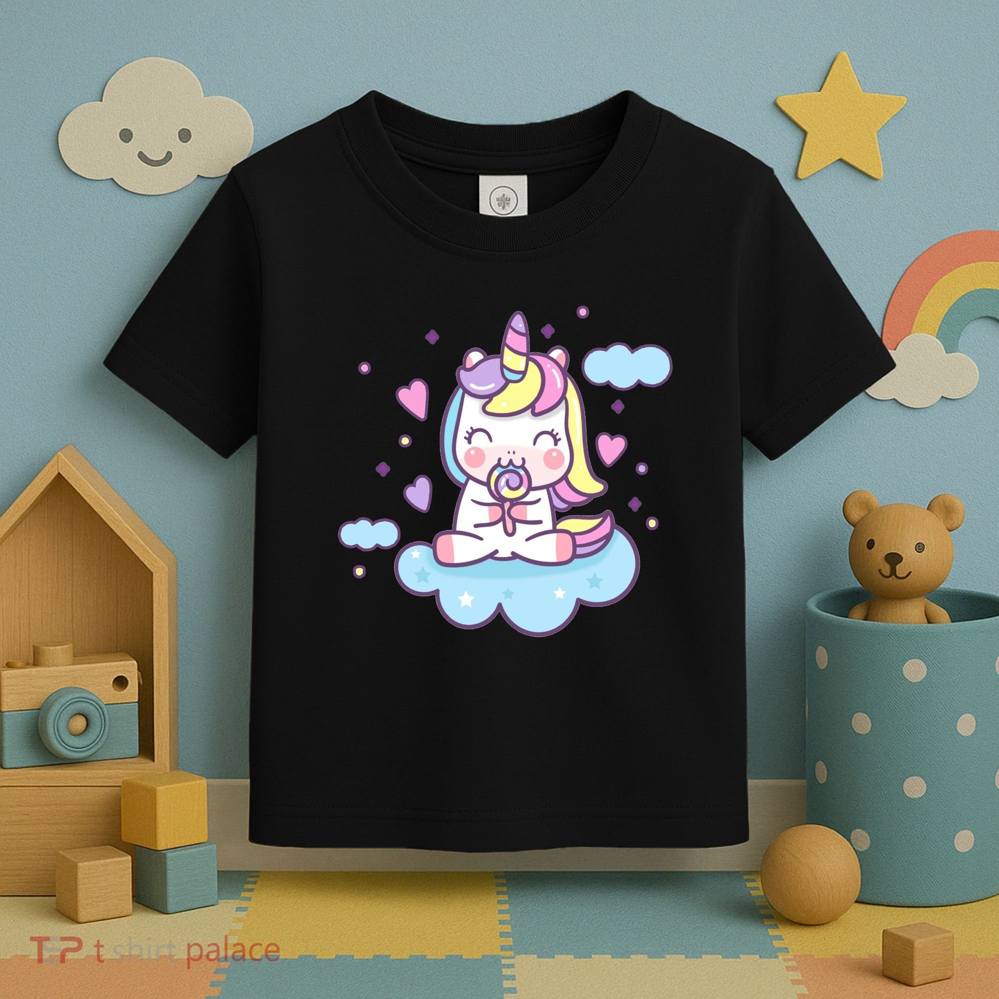 Cute Candy Unicorn Toddler T-Shirt