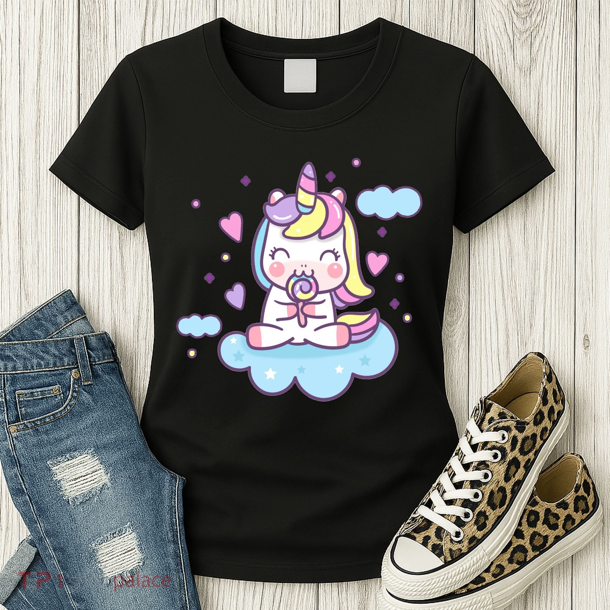 Cute Candy Unicorn Women's T-Shirt