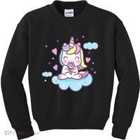 Cute Candy Unicorn Kids Sweatshirt thumb 0