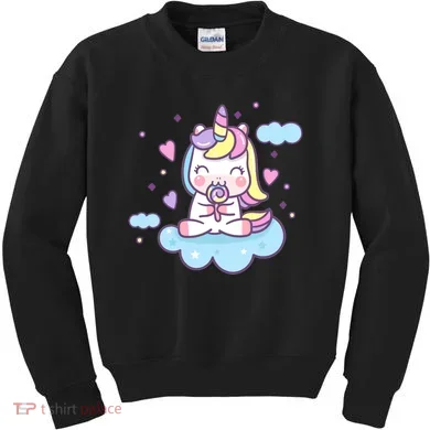 Cute Candy Unicorn Kids Sweatshirt