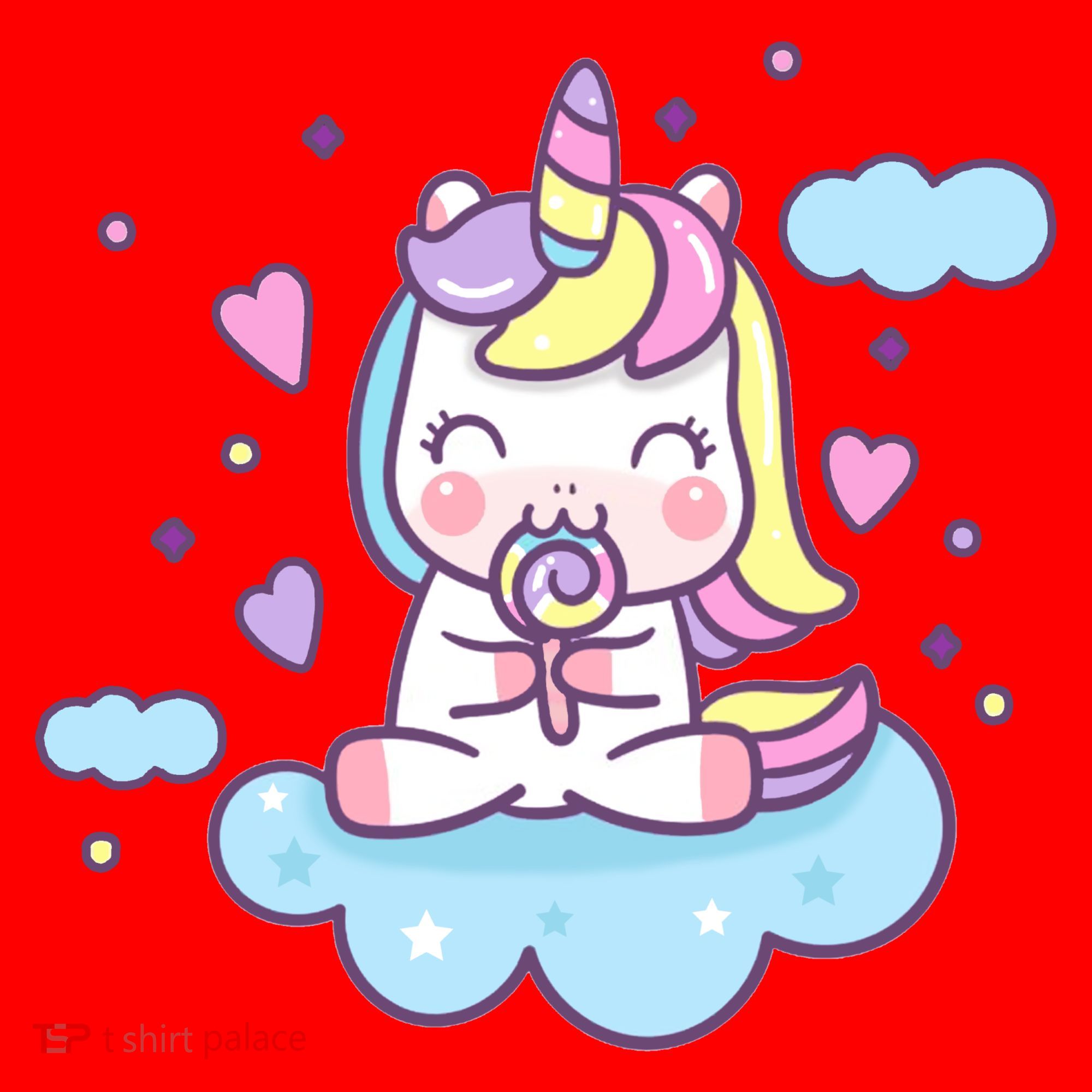 Cute Candy Unicorn Santa Hat
