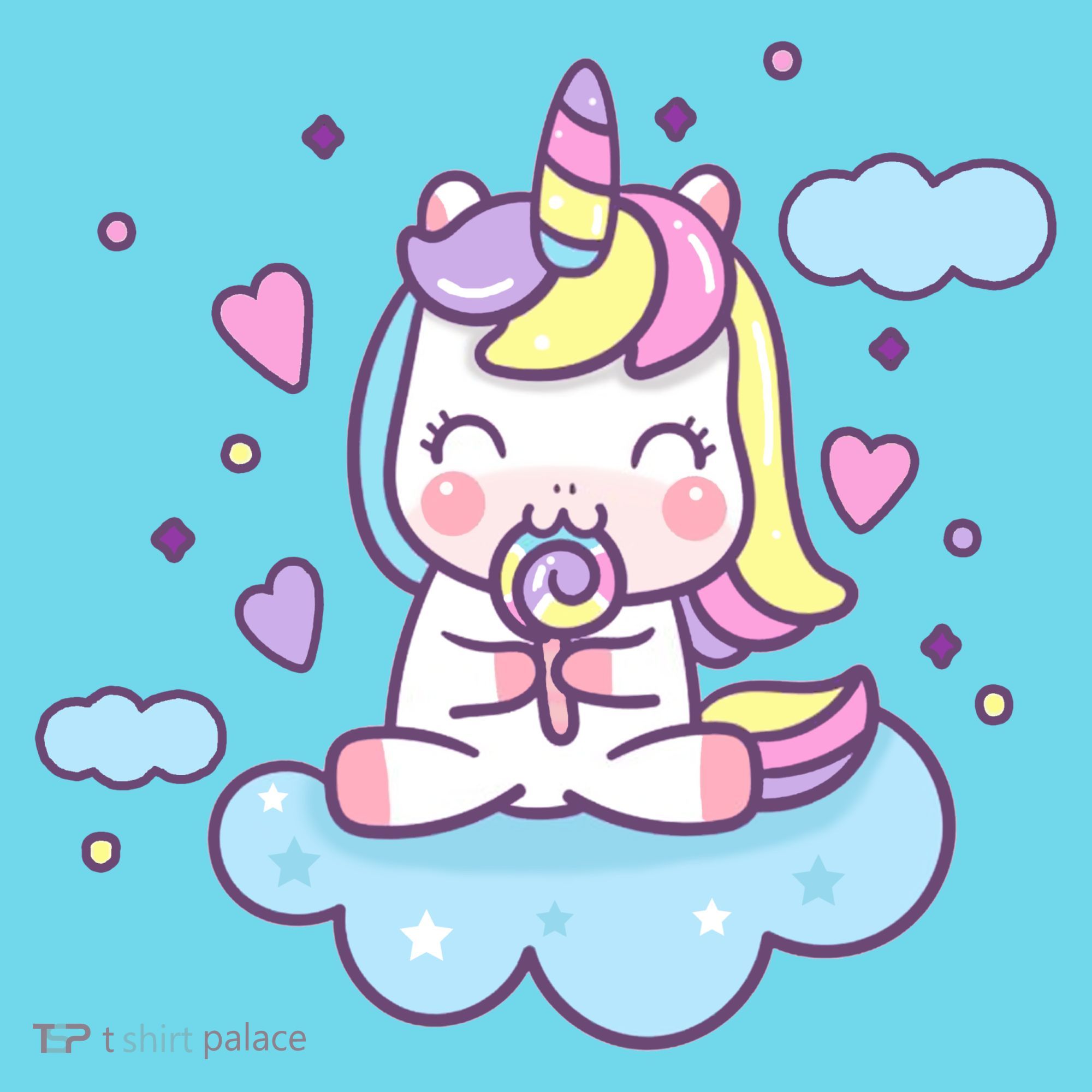 Cute Candy Unicorn Button
