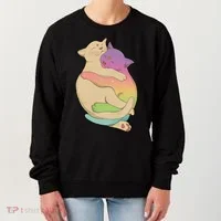 Cute Cat Love Hugging Out Women's Sweatshirt thumb 0