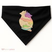 Cute Cat Love Hugging Out USA-Made Doggie Bandana thumb 0