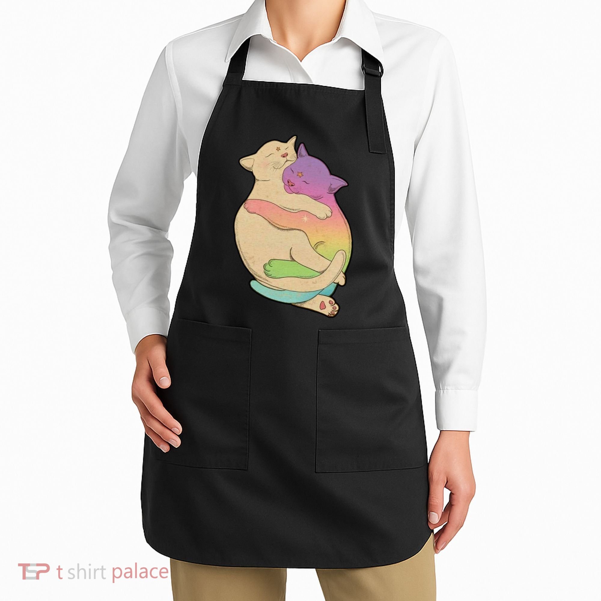 Cute Cat Love Hugging Out Apron