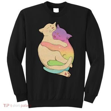 Cute Cat Love Hugging Out Sweatshirt