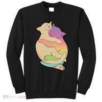 Cute Cat Love Hugging Out Sweatshirt thumb 0