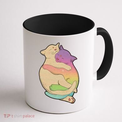 Cute Cat Love Hugging Out Coffee Mug back