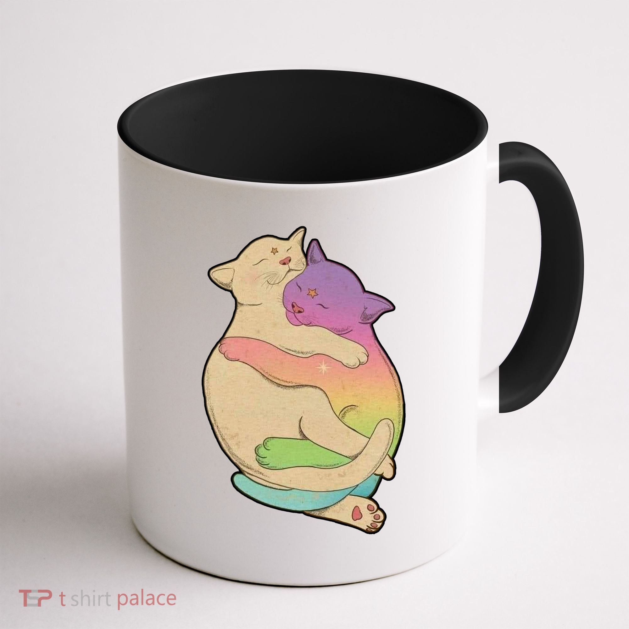Cute Cat Love Hugging Out Coffee Mug