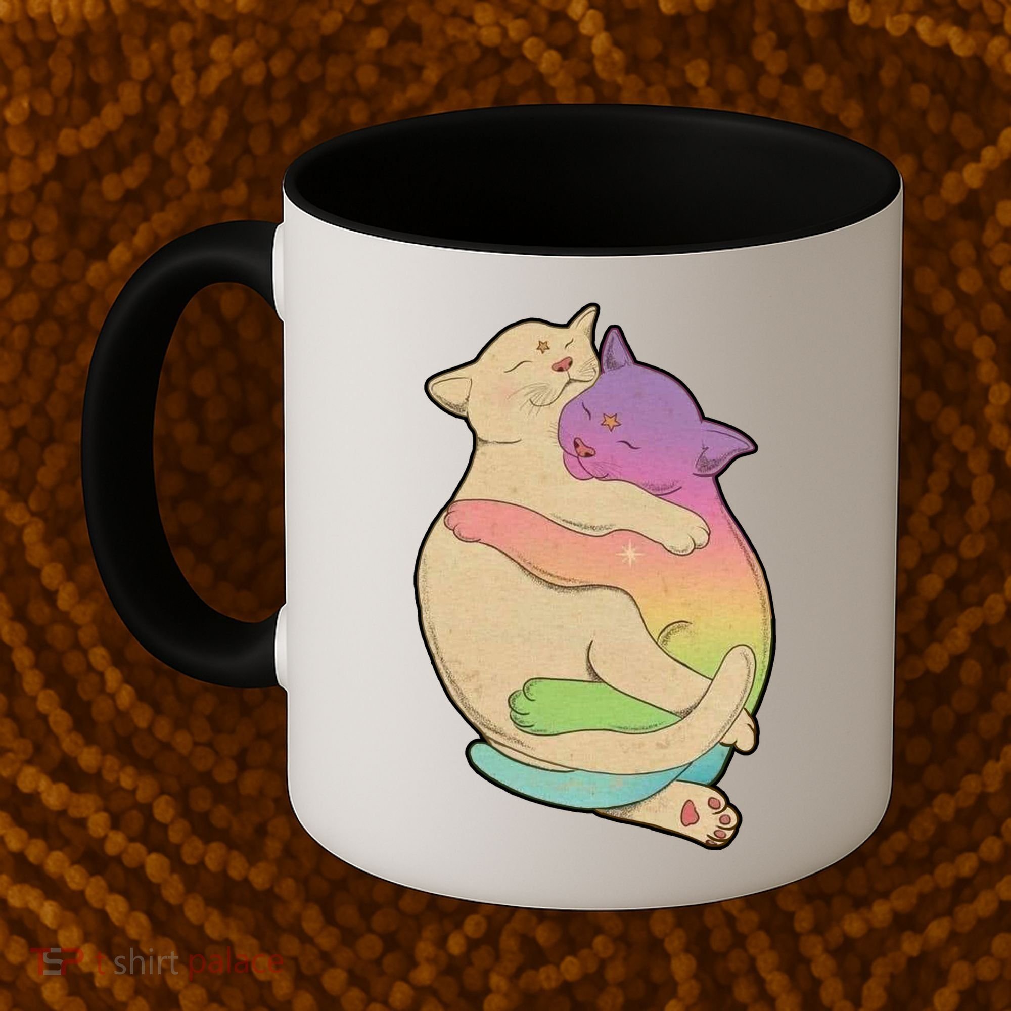 Cute Cat Love Hugging Out Coffee Mug