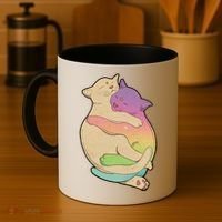 Cute Cat Love Hugging Out Coffee Mug thumb 4