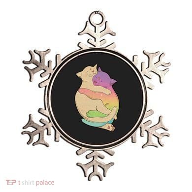Cute Cat Love Hugging Out Ornament