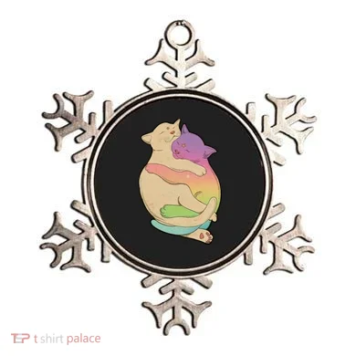Cute Cat Love Hugging Out Ornament