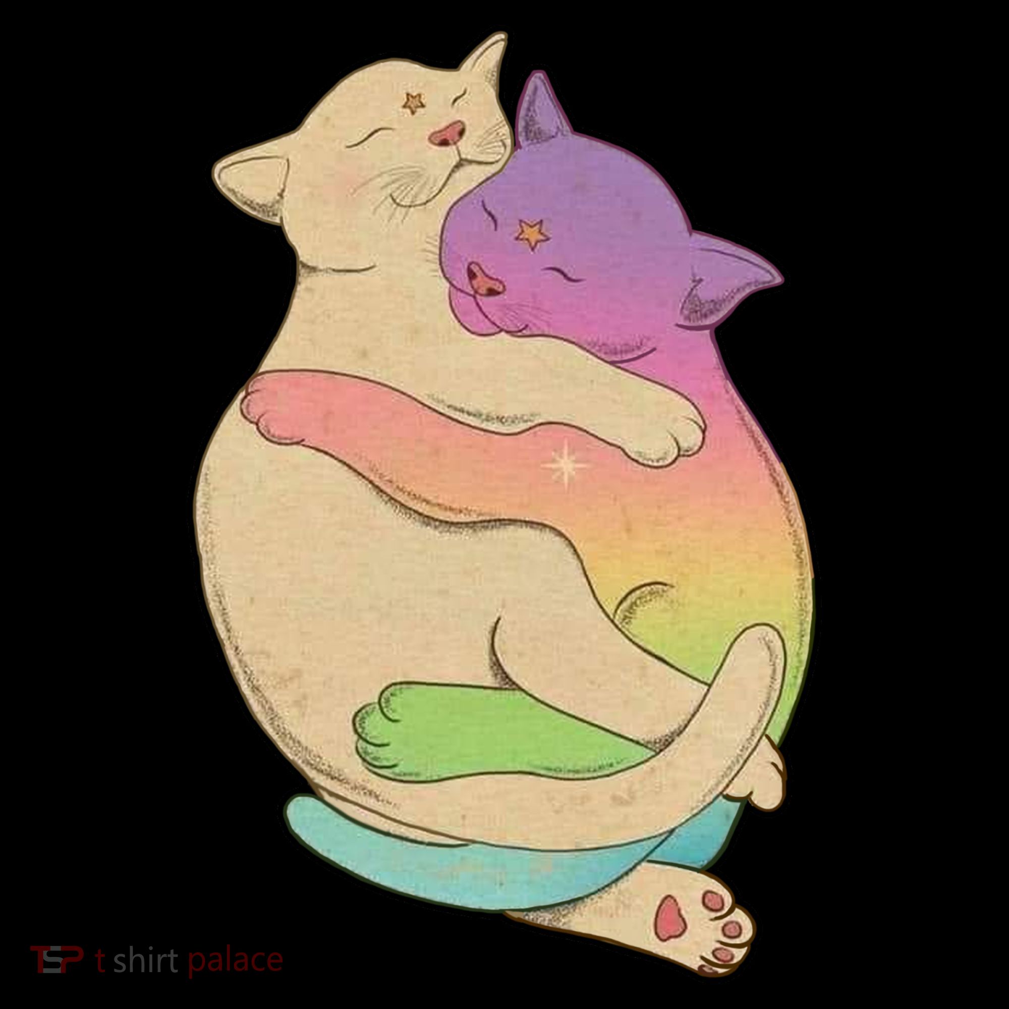 Cute Cat Love Hugging Out Ornament