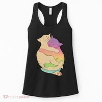 Cute Cat Love Hugging Out Women's Tank Top thumb 0