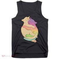 Cute Cat Love Hugging Out Tank Top thumb 0