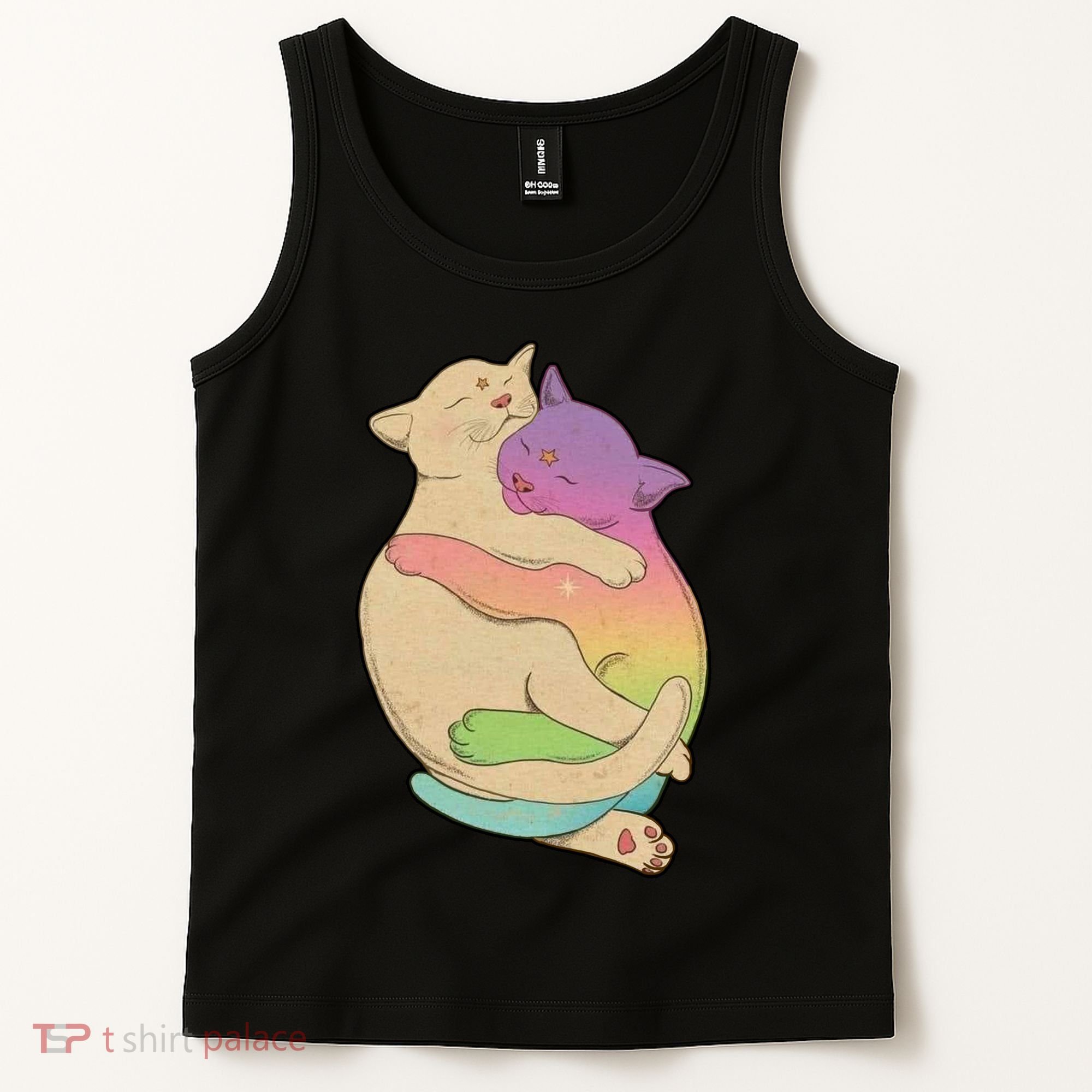 Cute Cat Love Hugging Out Tank Top