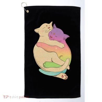 Cute Cat Love Hugging Out Golf Towel
