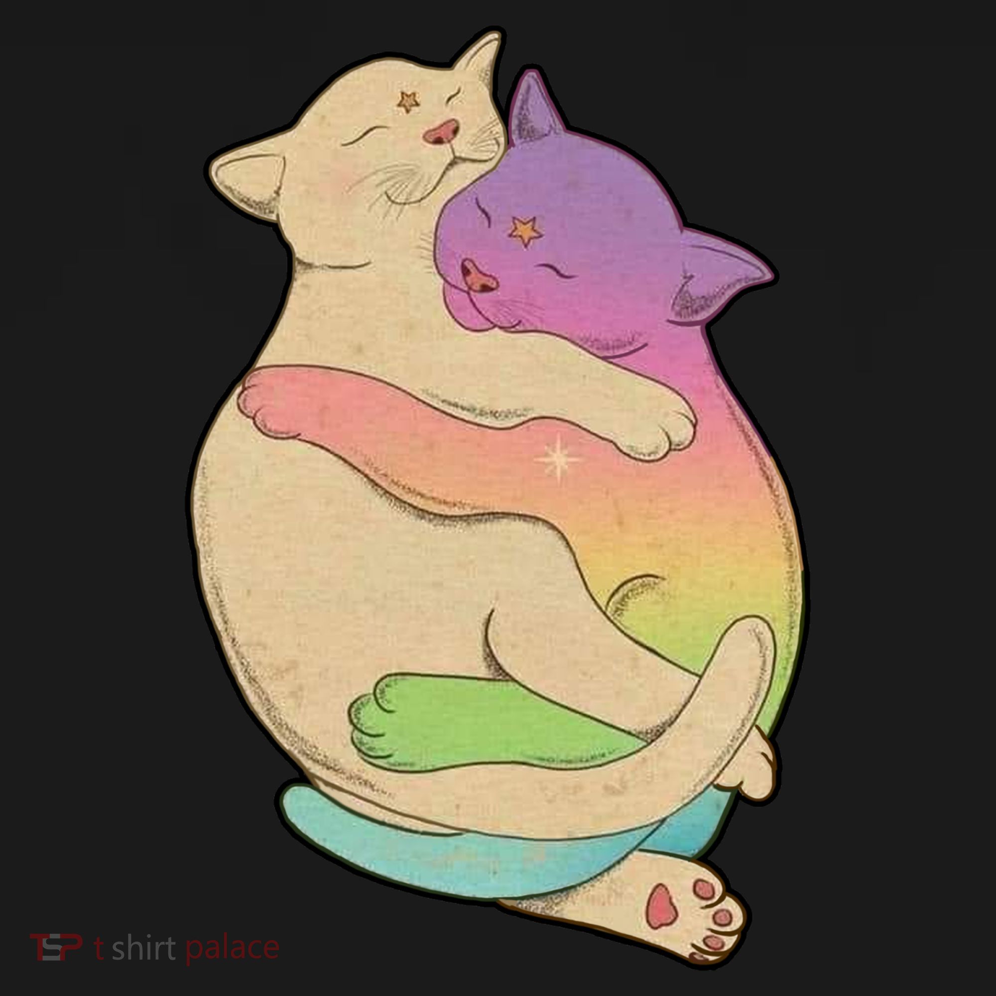 Cute Cat Love Hugging Out Women's Long Sleeve Shirt