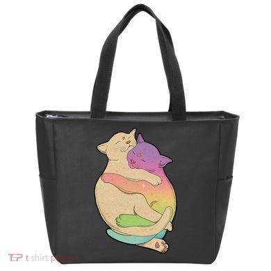 Cute Cat Love Hugging Out Tote Bag