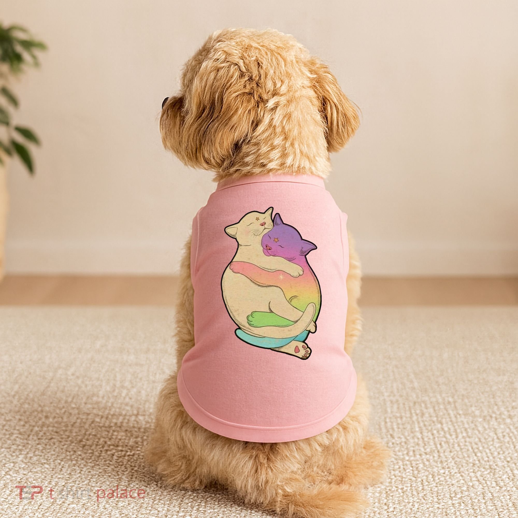 Cute Cat Love Hugging Out Doggie Tank