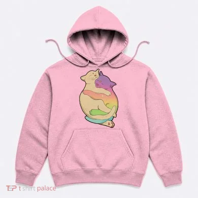 Cute Cat Love Hugging Out Hoodie