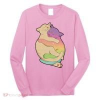 Cute Cat Love Hugging Out Long Sleeve Shirt thumb 0