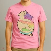 Cute Cat Love Hugging Out T-Shirt thumb 3