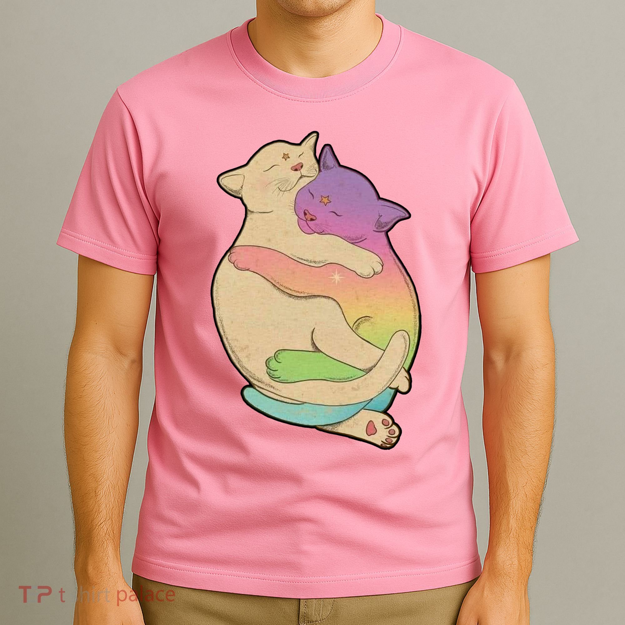 Cute Cat Love Hugging Out T-Shirt