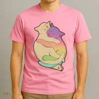 Cute Cat Love Hugging Out T-Shirt thumb 3