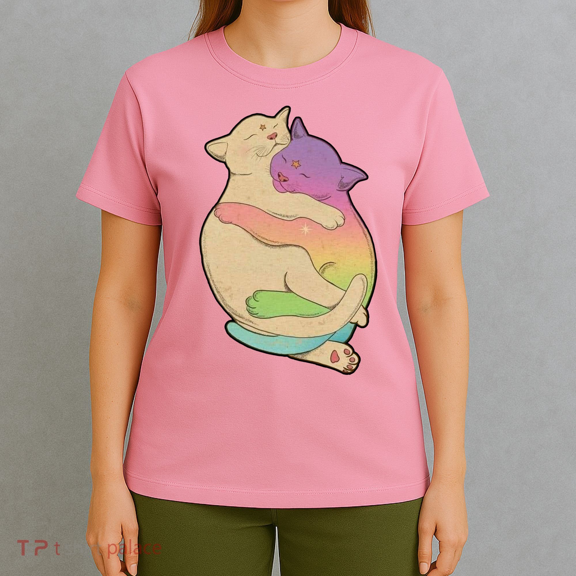 Cute Cat Love Hugging Out T-Shirt