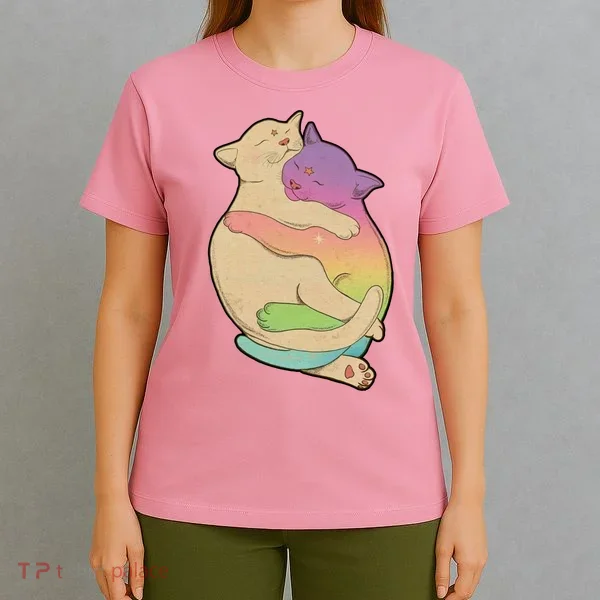 Cute Cat Love Hugging Out T-Shirt