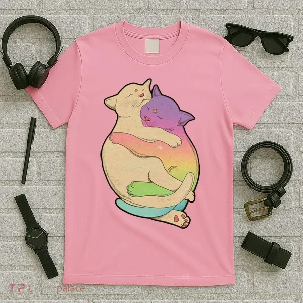 Cute Cat Love Hugging Out T-Shirt