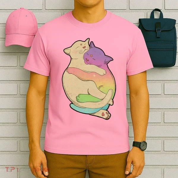 Cute Cat Love Hugging Out T-Shirt