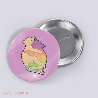Cute Cat Love Hugging Out Button