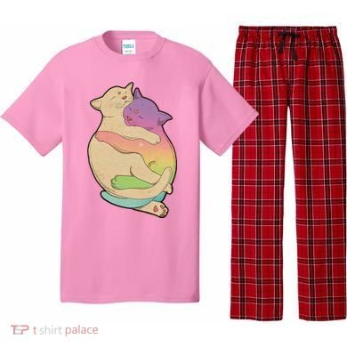 Cute Cat Love Hugging Out Pajama Set