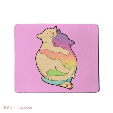 Cute Cat Love Hugging Out Mousepad