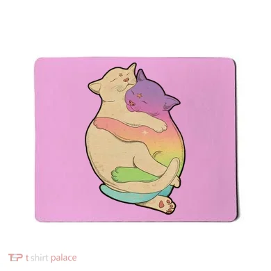 Cute Cat Love Hugging Out Mousepad