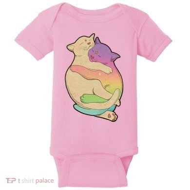 Cute Cat Love Hugging Out Baby Bodysuit