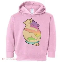 Cute Cat Love Hugging Out Toddler Hoodie thumb 0