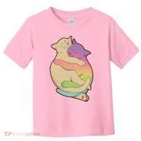 Cute Cat Love Hugging Out Toddler T-Shirt thumb 0