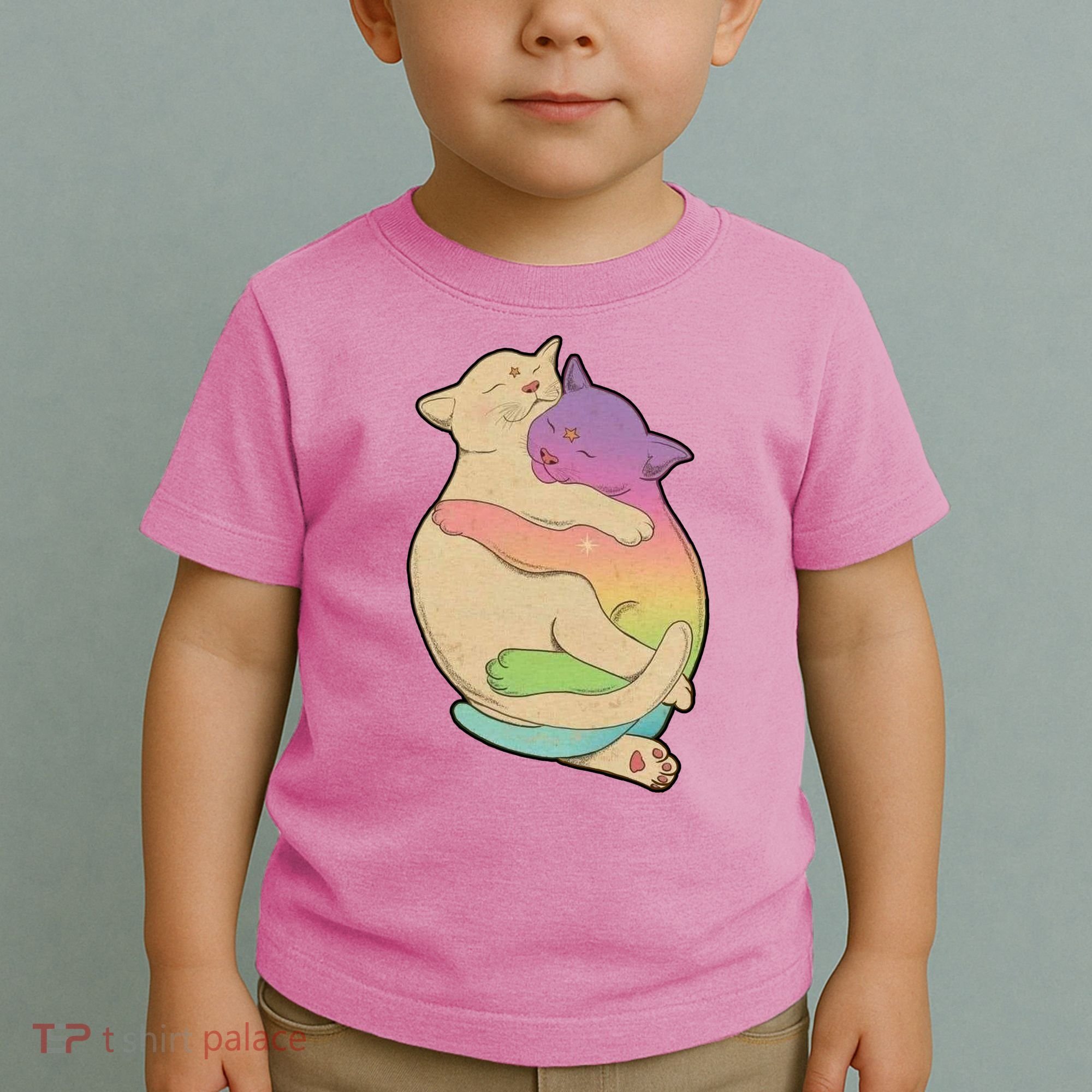 Cute Cat Love Hugging Out Toddler T-Shirt
