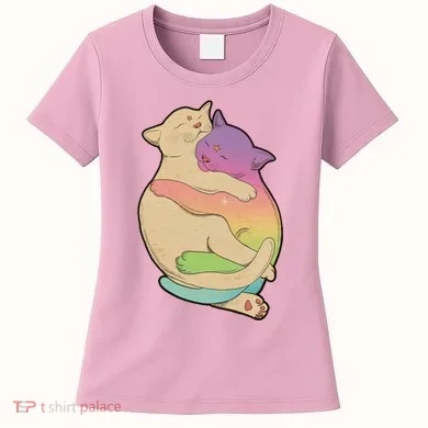 Cute Cat Love Hugging Out Women's T-Shirt