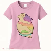 Cute Cat Love Hugging Out Women's T-Shirt thumb 0